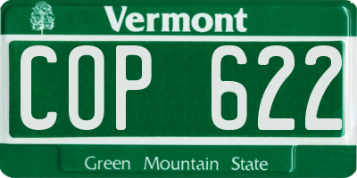 VT license plate COP622