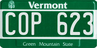VT license plate COP623