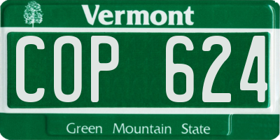 VT license plate COP624