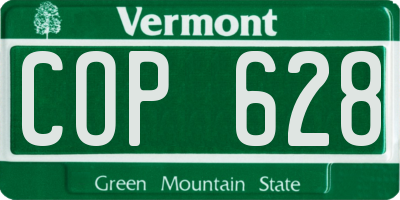 VT license plate COP628