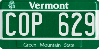 VT license plate COP629