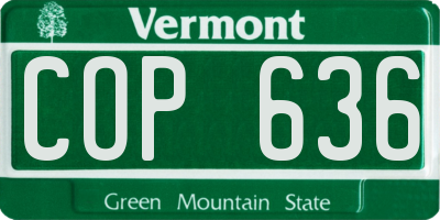 VT license plate COP636