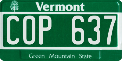 VT license plate COP637