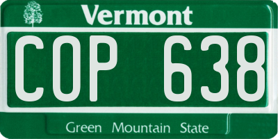 VT license plate COP638