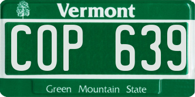 VT license plate COP639