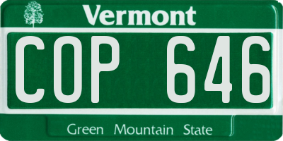 VT license plate COP646