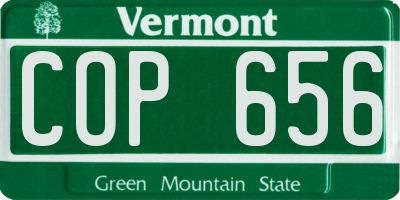 VT license plate COP656
