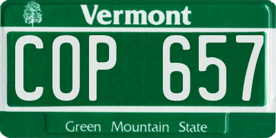 VT license plate COP657