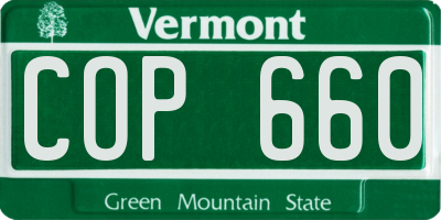 VT license plate COP660
