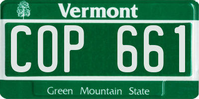VT license plate COP661