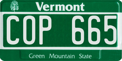 VT license plate COP665