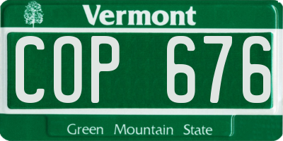 VT license plate COP676