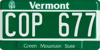 VT license plate COP677