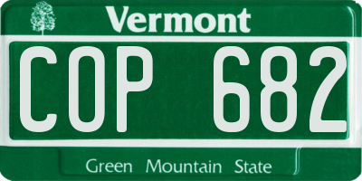 VT license plate COP682