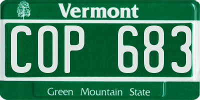 VT license plate COP683