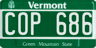VT license plate COP686