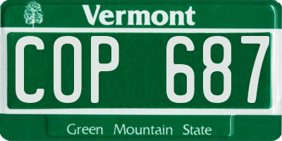 VT license plate COP687