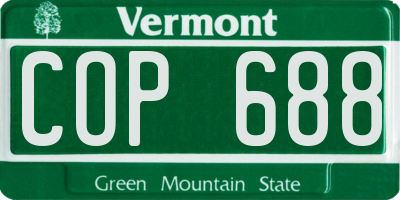 VT license plate COP688