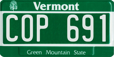 VT license plate COP691