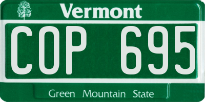 VT license plate COP695