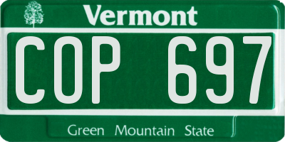 VT license plate COP697