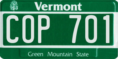 VT license plate COP701