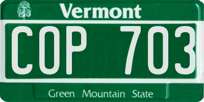 VT license plate COP703