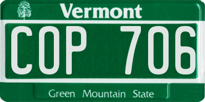 VT license plate COP706