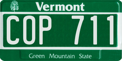 VT license plate COP711
