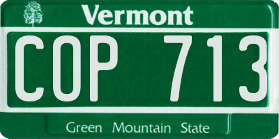 VT license plate COP713