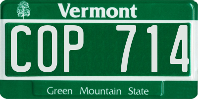 VT license plate COP714
