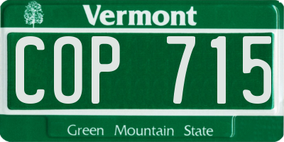 VT license plate COP715