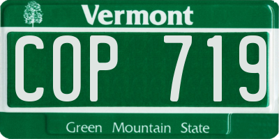 VT license plate COP719