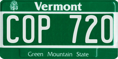 VT license plate COP720