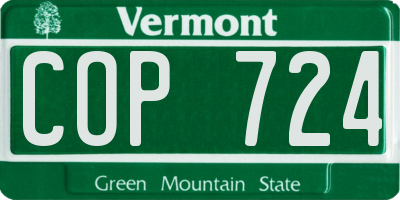 VT license plate COP724