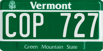 VT license plate COP727