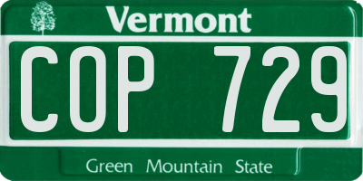VT license plate COP729