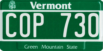VT license plate COP730