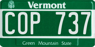 VT license plate COP737