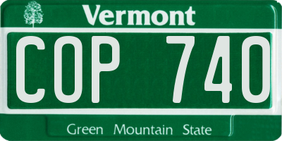 VT license plate COP740
