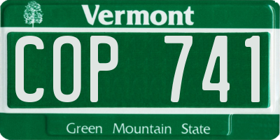 VT license plate COP741