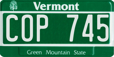 VT license plate COP745