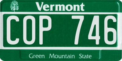 VT license plate COP746