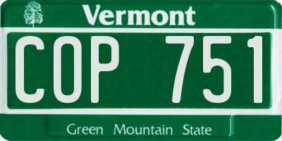 VT license plate COP751