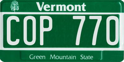 VT license plate COP770
