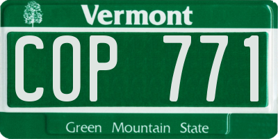 VT license plate COP771