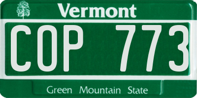 VT license plate COP773