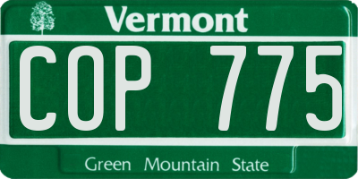 VT license plate COP775