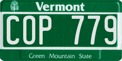 VT license plate COP779