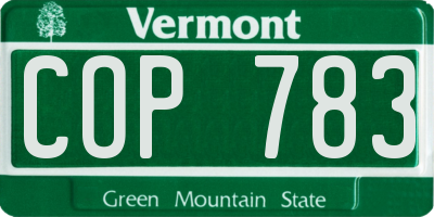 VT license plate COP783